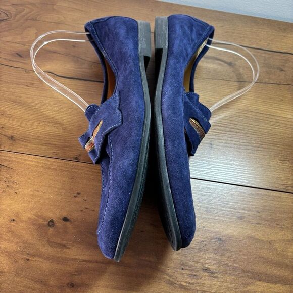 Robert Graham Sandhills Navy Blue Suede Penny Loafers Shoes Slip Ons Size 11 D main image 10
